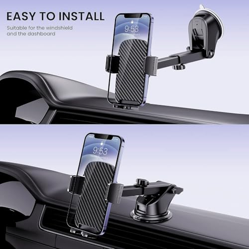 Qifutan Universal Car Phone Holder Automobile Cell Phone Holder Car Mount for iPhone Universal Car Dashboard Mount Fit All Phones Cell Phone Camera Mounts