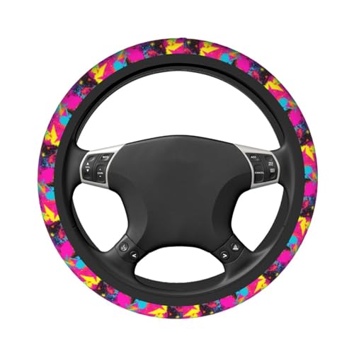 Retro 80s 90s Steering Wheel Covers Non Slip Neoprene Universal 15 Inch Steering Wheel Protector Car Cover for Men Women - color: 80s 90s