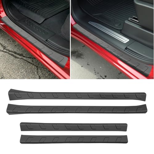 Door Sill Guards for 2019-2026 Chevy Chevrolet Silverado/GMC Sierra 1500 Accessories, Door Sill Protector Kit Soft TPE Entry Guard Cover for 2019+ Silverado&Sierra 4Pcs Set - color: for 2019-2026 Silverado & Sierra