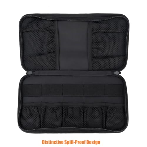 TACNEX Tactical Visor Organizer MOLLE Panel with Zipper Storage Pouch & Sunglasses Holder Car Essentials EDC Gear Tool Pack Vehicle Accessories for Truck Pickup Van SUV ORV (Sun Visor Organizer)