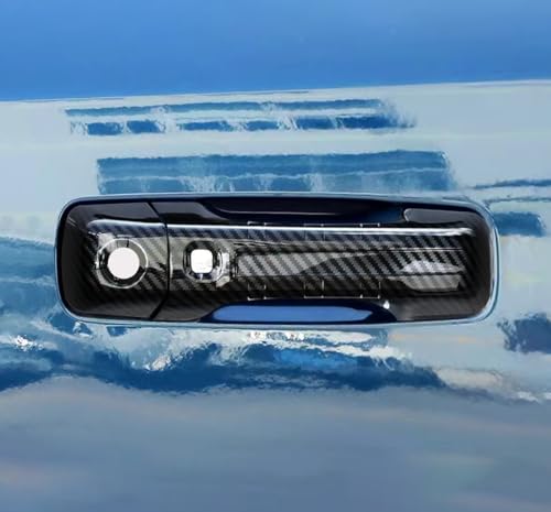 Car Accessories Fit for Dodge Ram 1500 2024 2023 2022 2021 2020 2019 Door Handle Cover Trims (Carbon Fiber with Smart Hole B) ABS 8PCS - color: Carbon Fiber With Smart Hole B