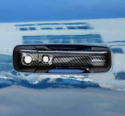 Car Accessories Fit for Dodge Ram 1500 2024 2023 2022 2021 2020 2019 Door Handle Cover Trims (Carbon Fiber with Smart Hole B) ABS 8PCS - color: Carbon Fiber With Smart Hole B