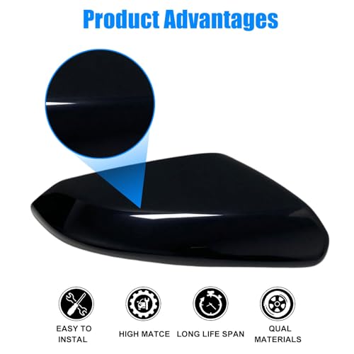 Priprilod Right Passenger Side Mirror Cap Cover Compatible With Honda Civic 2016 2017 2018 2019 2020 2021 Glossy Black #76201-TBA-A11ZF 76201-TBA-A21ZG