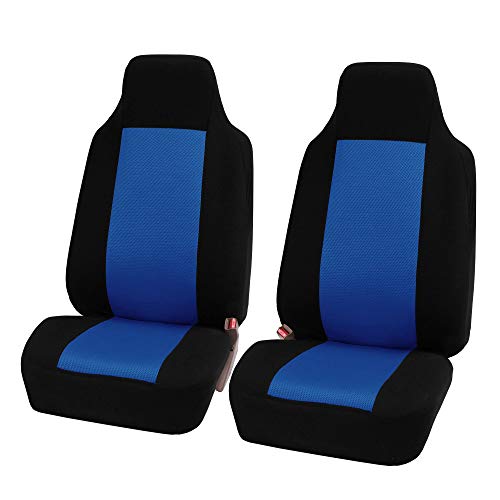 FH Group 3D Air Mesh Car Seat Covers Front Set – Universal Fit Automotive Seat Protectors, Washable Low Back Bucket Seat Covers for SUV, Sedan, Car Accessories, Bl;ue/Black - color: Blue, size: Front Set