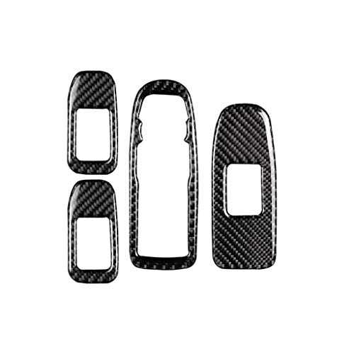 NVCNX Carbon Fiber Compatible with Cadillac XT6 2020-2025 / XT5 2017-2025 2018 2019 2020 2021 2022 2023 2024 Accessories Car Door Sides Window Lift Switch Button Panel Cover Interior Trim - color: Window Lift Switch Button Panel