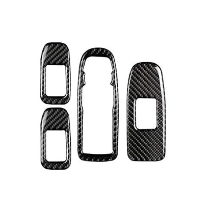 NVCNX Carbon Fiber Compatible with Cadillac XT6 2020-2025 / XT5 2017-2025 2018 2019 2020 2021 2022 2023 2024 Accessories Car Door Sides Window Lift Switch Button Panel Cover Interior Trim - color: Window Lift Switch Button Panel