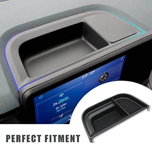 Muslogy Dashboard Storage Organizer Tray Compatible with Ford Maverick 2024 2022-2023 & Hybrid XL XLT Lariat Accessories Dash Insert Tray Behind Screen Won't Fit 2025 Maverick (Black) - size: Dashboard Storage Tray (2022-2024)