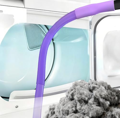 Upgraded Dryer Vent Cleaner: Universal Vacuum Hose Kit Attachment for Lint Removal Fits All Vacuums Cleaner Dryer Cleaning Tools for Clogged Ducts (Purple) - color: Purple