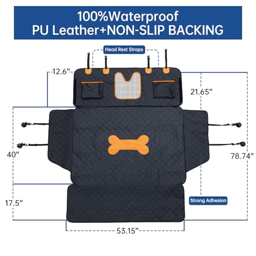 SUV Cargo Liner for Dogs, Trunk Mat for SUV, Durable Cargo Cover, Waterproof, Machine Washable, Non-Slip (PU Leather)
