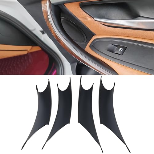 Car Door Handles Protective Decorate Covers For BMW 3 4 Series 3GT F30 F32 F34 F36 M3 M4 Door Pull Handle Cover Compatible with 318i 320i 328i 330i 335i 330e 340i 420i 428i 430i (4PCS Black) - color: 4PCS Black