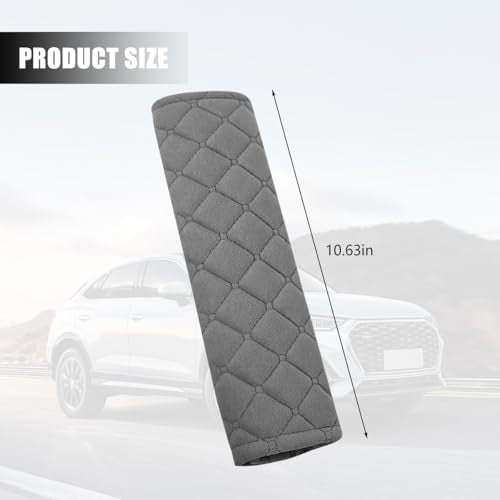 Car Seatbelt Cover, 2PCS Soft Velvet Vehicle Seat Belt Shoulder Strap Harness Pad for Comfortable Driving, Automotive Neck Chest Protection Cushion, Universal for Truck Sedan SUV (Grey) - color: Grey