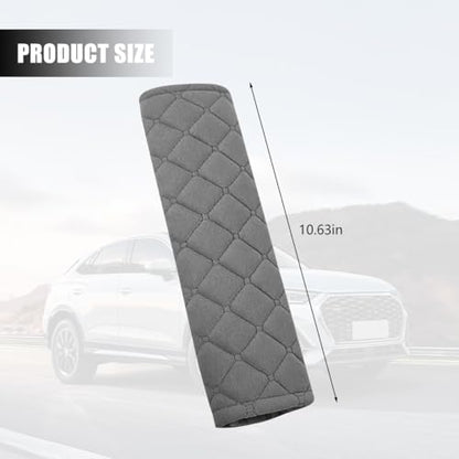 Car Seatbelt Cover, 2PCS Soft Velvet Vehicle Seat Belt Shoulder Strap Harness Pad for Comfortable Driving, Automotive Neck Chest Protection Cushion, Universal for Truck Sedan SUV (Grey) - color: Grey