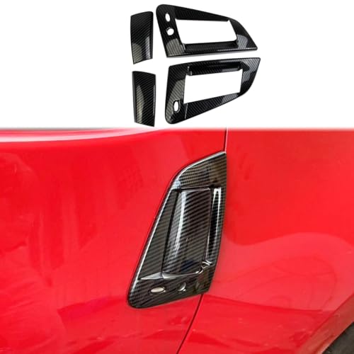 Carbon Fiber Style Exterior Side Door Handles Cover Trim Accessories for Nissan 370Z