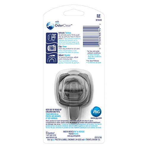 Febreze Air Freshener, Car Vent Clip Air Freshener, Heavy Duty Air Freshener, Crisp Clean Air Freshener - size: 1 count (Pack of 1)