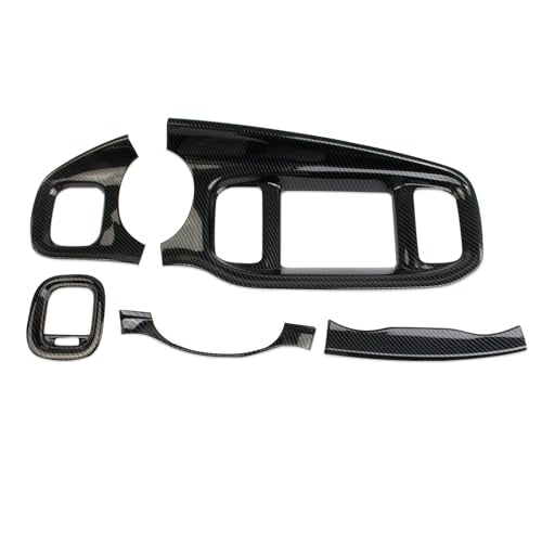 crosselec Carbon Fiber Center Consoles Dashboard Instrument Gauge Cluster Dash Air Vent Panel Kit Cover Trim Garnish Bezel for for Dodge Charger 2015-2023 (Black Carbon Fiber) - color: black carbon fiber