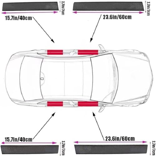 4Pcs Car Door Sill Protector Strips for Honda HRV EX-L 2023-2026, Carbon Fiber Anti-Scratch Cover Strips Threshold Cover Accessories