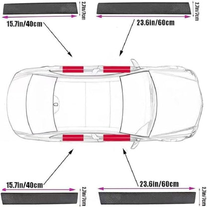 4Pcs Car Door Sill Protector Strips for Nissan Rogue 2021-2026, Carbon Fiber Anti-Scratch Cover Strips Threshold Cover Accessories