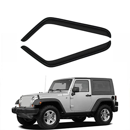 Tape On Wind Deflector Compatible with 07-18 Jeep Wrangler JK 2 Door Sun Rain Guards Window Vent Visors 92328 - size: Medium