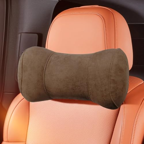 Car Headrest Pillow for Driving - Memory Foam Soft Automotive Neck Support Pillow Cushion with Adjustable Strap - Comfortable Car Seat Headrest Pillow for Neck Pain Pressure Relief (Brown) - color: Brown