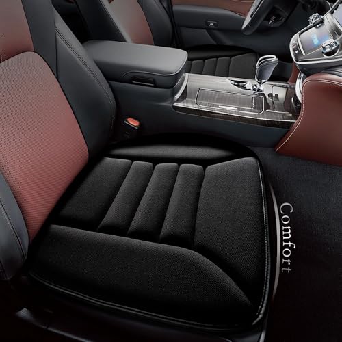 kingphenix Car Seat Cushion with 1.2inch Comfort Memory Foam, Seat Cushion for Car and Office Chair (Black) - color: Black, size: Front Seat Cushions