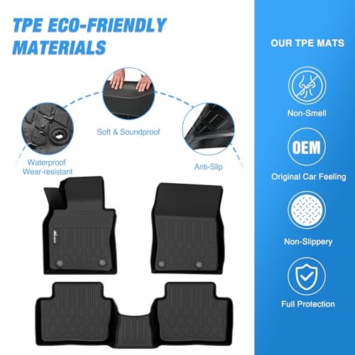 Nilight TPE Floor Mats for Mazda 3 (FWD Only) 2019 2020 2021 2022 2023 2024 2025 2026, All Weather Custom Fit Heavy Duty Floor Liners - color: 2019-2026 Mazda 3