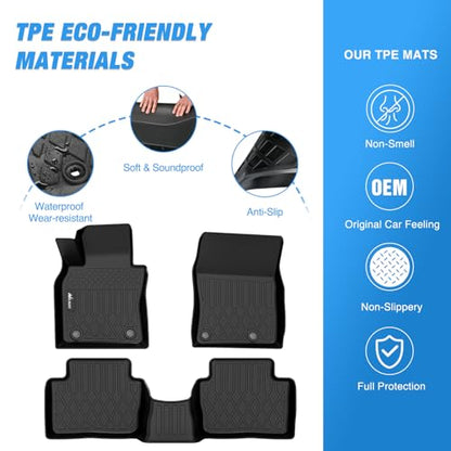 Nilight TPE Floor Mats for Mazda 3 (FWD Only) 2019 2020 2021 2022 2023 2024 2025 2026, All Weather Custom Fit Heavy Duty Floor Liners - color: 2019-2026 Mazda 3