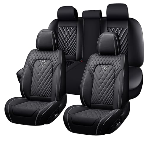 for Chrysler Voyager 2000-2025 Car Seat Covers, Premium Car Seat Cushion,Waterproof Seat Protectors, Luxury Automotive Interior Accessories (5-Seat Set, Black) - color: Black, size: 5-Seats Set