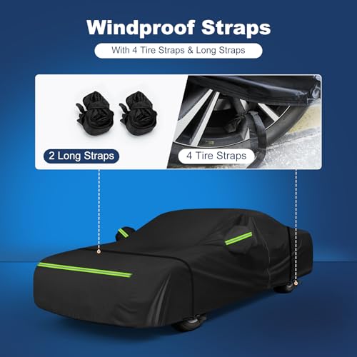 QUNSUNUS Car Cover for Chevrolet Impala 2000-2020,Waterproof Impala Car Cover with Cotton Lining, All Weather Car Covers for Chevy Impala with Straps and Zipper - color: for Chevrolet Impala 2000-2020