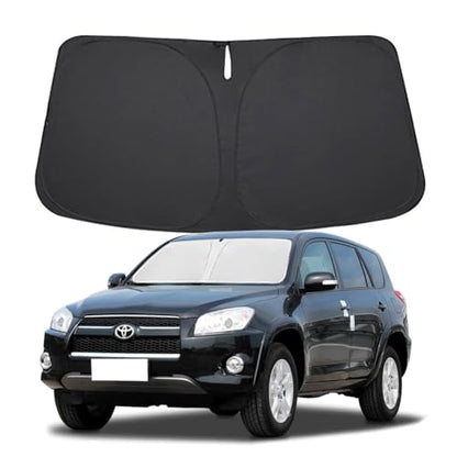 Windshield Sun Shade for Toyota RAV4 2006 2007 2008 2009 2010 2011 2012 Front Window Shade Sun Visor Protector Toyota RAV4 Accessories Foldable Sunshade Reflective Polyester Blocks UV Rays Keep Cool - size: for RAV4 2006-2012