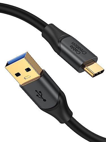 CableCreation USB C Data Cable 1.6FT, USB-A 3.2 Gen2 10Gbps, 3A Fast Charging, Support Android Auto & Carplay, Type-C External SSD, Galaxy S24, iPhone 15/16, Pixel, 0.5m - color: Black, size: 1.6FT/0.5m