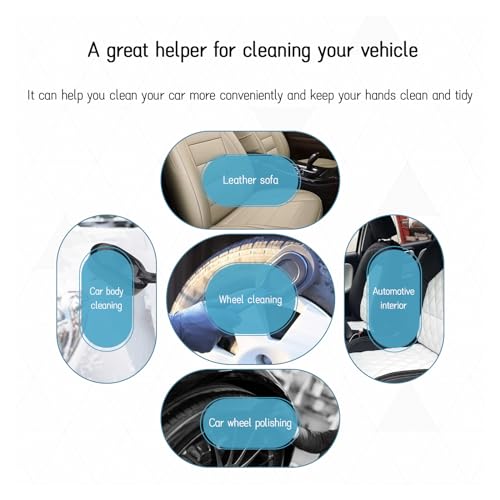 Tire Shine Applicator Brush, High-Density Sponge Tire Dressing Applicator Pad with Long Handle, Multipurpose Curved Auto Tire Detailing Tool, Vehicle Cleaning Waxing Accessory