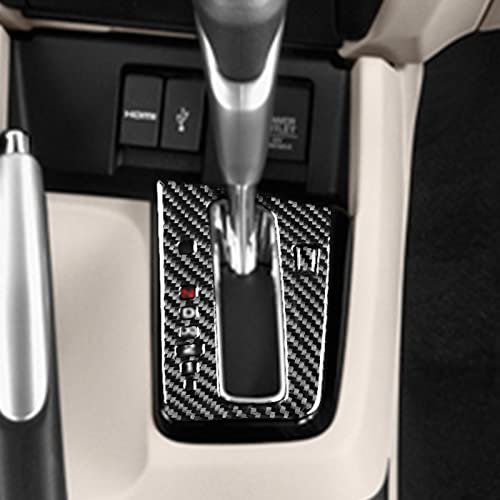 Real Carbon Fiber Center Console Gear Shift Panel Decal Accessories Interior Trim Sticker Cover Compatible with Honda Civic 9 Coupe/Sedan 2013 2014 2015 Black - color: Center Console Gear Shift Panel