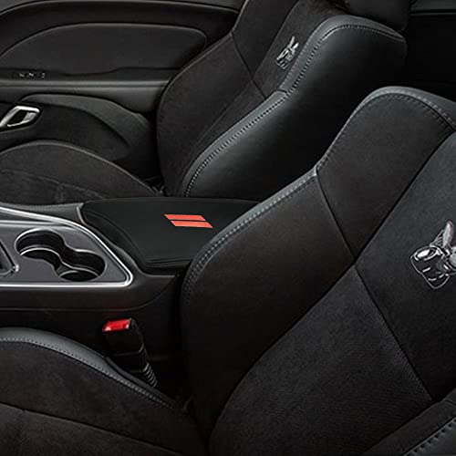 BOYUER for Dodge Challenger 2015 2016 2017 2018 2019 2020 2021 2022 2023 Center Console Cover Armrest Leather Pad Cover Automatic Car Interior Decoration Accessories（Black Stitches） - color: Black Stitches