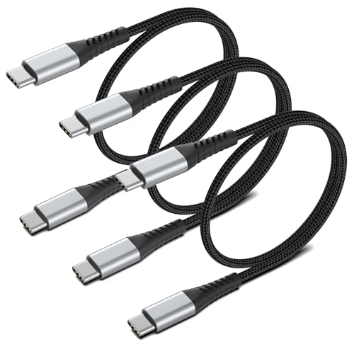 2ft USB C to USB C Cable, 3 Pack Braided USB C to C Charging Cord 60W/3A Type C to Type C Cable Fast Charging Car Charger for iPhone 16 15 Pro Max, Samsung Galaxy S23 S22, Moto LG, Google Pixel, iPad - size: 2 Feet, style: USB C to USB C