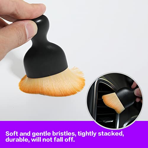 AOCISKA Car Interior Detailing Brush,Soft Bristle Cleaning Brush Car Detailing Brush Dusting Brush,Car Interior Cleaning Tool,Auto Detail Brush Car Dash Duster Brush (Brown with Cap) - color: Brown With Cap
