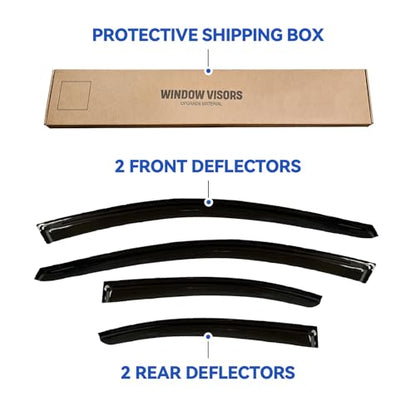 YQAUTEC Window Visors Rain Guards Shield Compatible with 2015-2021 Subaru WRX, Window Wind Deflectors Vent Shades for 15-21 Premium Limited STi - size: Y273SW
