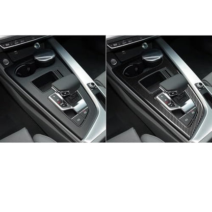 NVCNX Real Carbon Fiber Compatible with Audi B9 A4 S4 A5 S5 2020-2025 / RS5 2021-2025 2022 2023 2024 Car Center Console Gear Shift Panel Cover Sticker Decal Interior Trim Accessories 1PC - color: Center Console Gear Shift Panel for 2020-2025