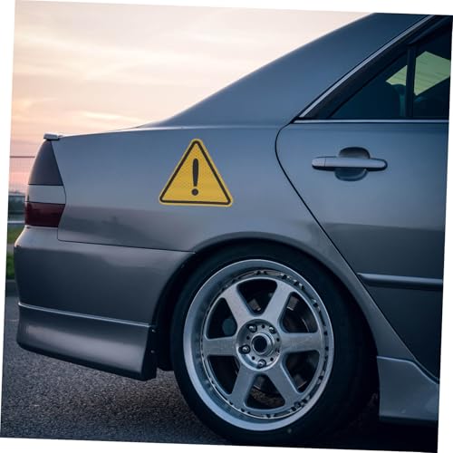Zerodeko Reflective Car Stickers Triangle Safety Warning Decals Outdoor Sturdy Reflective Labels for Vehicle Hazard Alert