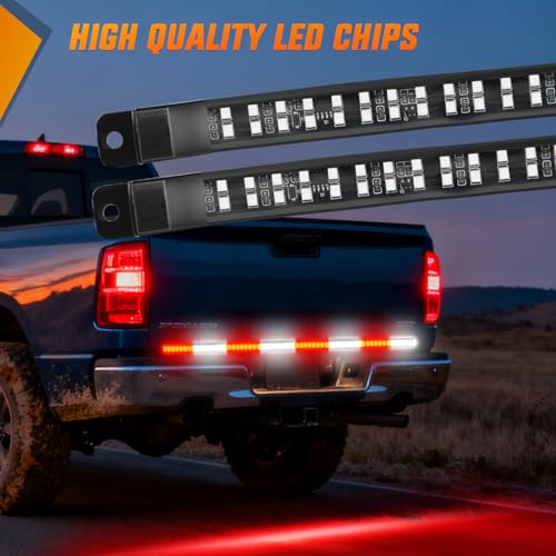 Nilight 60 Inch Emergency Strobe Light Strips with Controller, 384LED Flashing Warning Hazard Safety Rear Window Tailgate Lights for Truck Trailer Construction Plow Pickup Tow SUV Vehicles, Red White - color: 60" Tailgte Strobe w/ Controller Red White