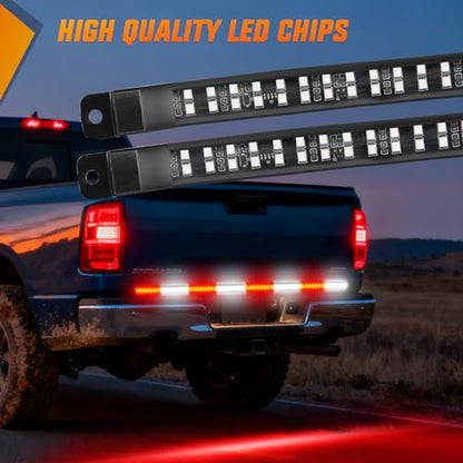 Nilight 60 Inch Emergency Strobe Light Strips with Controller, 384LED Flashing Warning Hazard Safety Rear Window Tailgate Lights for Truck Trailer Construction Plow Pickup Tow SUV Vehicles, Red White - color: 60" Tailgte Strobe w/ Controller Red White