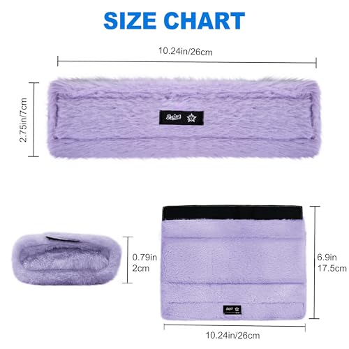 SPRING SEAON Fluffy Auto Seat Belt Cover Pad Soft Universal Car Seat Belt Covers Seat Beat Strap Pad for Shoulder Pad Neck Cushion Protector Car Accessories 2 PCS Purple - color: Purple