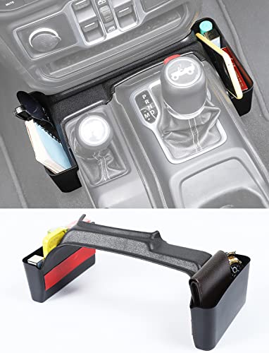 Savadicar GT-2 Shifter Storage Box with Microfibers, Gear Shift Side Tray, Center Console Organizer for 2018-2025 Jeep Wrangler JL JLU 4XE & Gladiator JT, Interior Accessories, Black,1 PC - size: Microfiber, style: No Pattern