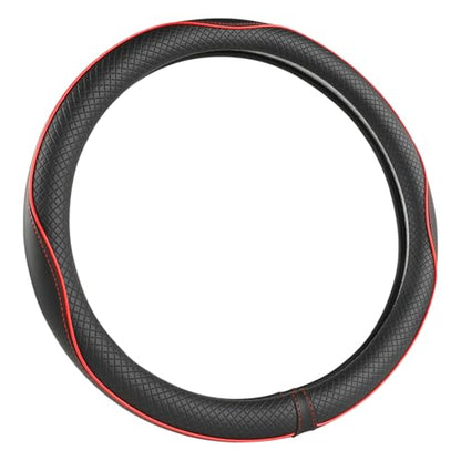 West Llama Customized Auto Car Steering Wheel Cover for Dodge RAM 1500 2500 3500, 15.5-16 inch (Black+Red Line-Large Size) - color: D-Black+Red, size: Large Size (15 ½''-16'')