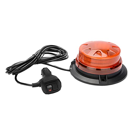 AUXMOTEC Amber Led Emergency Strobe Beacon Lights Bar with Magnetic Mount and 8 Flash Models Yellow Warning Safety Rooftop Signal Lamps Vehicles Forklift Truck Tractor Golf Car Carts (24-LED 12V-24V) - color: #1 Amber