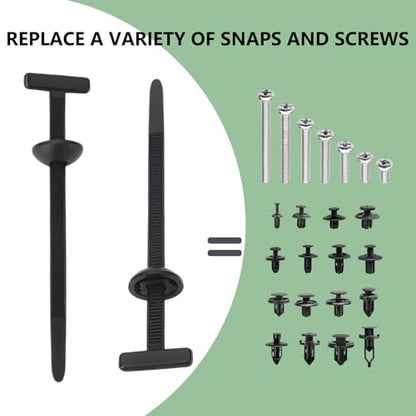 150PCS Nylon Universal Cable Tie Buckles, UV Resistant Automotive Zipper Clips, Self Locking Rivet Zip Ties for Automotive, Office & Household Use