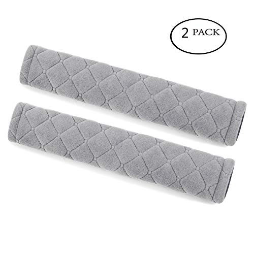 Amooca Soft Automotive Seat Belt Cover Seatbelt Shoulder Pad Neck Protector Cushions Universal Fit SUV Trucks Backpack 2 PCS Light Grey 10.2in - color: Light Grey, size: 10.2in-2pc