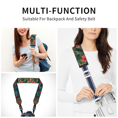 Tropical Floral Steering Wheel Cover Elastic Non-Slip Car Steering Wheel Covers with Seat Belt Shoulder Pad for Women Men - color: Tropical Floral