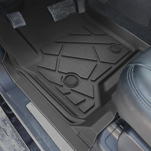 KARPAL Floor Mats for 2014-2019 Chevy Silverado/GMC Sierra 1500(19 LD Only), 2015-2019 Silverado/Sierra 2500/3500 Double Cab, All-Weather TPE Custom Fit Floor Liners Car Accessories - style: 2014-2019 | For Chevy Silverado Double Cab| 1st & 2nd Row