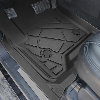 KARPAL Floor Mats for 2014-2019 Chevy Silverado/GMC Sierra 1500(19 LD Only), 2015-2019 Silverado/Sierra 2500/3500 Double Cab, All-Weather TPE Custom Fit Floor Liners Car Accessories - style: 2014-2019 | For Chevy Silverado Double Cab| 1st & 2nd Row