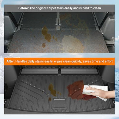 powoq 6&7 Seats Cargo Mat Compatible with 2018-2026 Volkswagen Atlas Trunk Mat Not Fit Cross Sport Backrest Mat TPE Replacement for 18-26 VW Atlas Accessories (Trunk Mat with Backrest Mats) - size: Compatible With Vw Atlas | 2018-2026